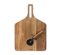 Salter Toronto 12” Pizza Board & Cutter Set - FSC® Acacia Wood Reversible Pizza Serving Board with Matching Slicer, Durable Design, 3 Year Guarantee