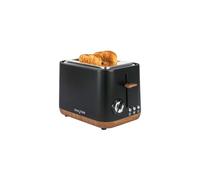 Salter Toronto 2-Slice Toaster, 6 Browning Levels, Wide Slots | Defrost, Reheat, Cancel Functions, High-Lift Eject, Self-Centring Guides, Removable Crumb Tray, Matte Black, 815W