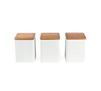 Salter Toronto 3-Piece Canister Set Tea, Coffee, Sugar Storage Space Saving Jars