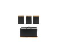 Salter Toronto 4-Piece Countertop Set - Bread Bin & Storage Canisters Black