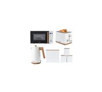 Salter Toronto 4-Piece Set - Kettle, 2-Slice Toaster, Microwave & Four Canisters