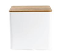 Salter Toronto Bread Bin for Bread, Bagels, Pastries Easy Clean White/Wooden