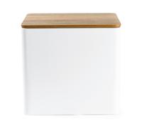 Salter Toronto Bread Bin for Bread, Bagels, Pastries Easy Clean White/Wooden