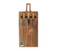 Salter Toronto Cheese Board Set, FSC®-Certified Acacia Wood, 3 Knives