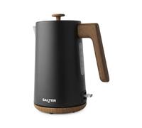 Salter Toronto Kettle 1.7 L, 3 kW Rapid Boil, Matt Black | 360° Base, Boil Dry Sensor, Auto Shut-Off, Water Level Window, Removable Limescale Filter, Wood Effect Accents