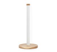 Salter Toronto Kitchen Roll Holder, Freestanding Acacia Wood, White | Fits Standard Kitchen Rolls, Worktop Organiser Stand, Wipe Clean With Damp Cloth, Wood Construction, Rust Resistant