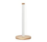 Salter BW13565WEU7 Toronto Kitchen Roll Holder - Freestanding Paper Towel Holder, Countertop Stand, Worktop Organiser Storage Rack for Standard Kitchen Rolls, Classic Acacia Wood Design, White