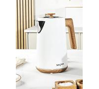 Salter Toronto 1.7L Kettle - 3KW Rapid Boil, 360° Base, Limescale Filter, Stylish Wood Effect, Cordless, Boil Dry Sensor & Auto-Shut Off, Water Level Indicator, Otter Controller, Matt White