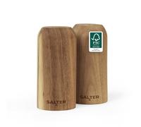 Salter BW12783EU7 Toronto Salt & Pepper Shakers - Set of 2 Spice Shaker, Acacia Wood, Lightweight, Compact, Refillable Seasoning Dispenser, Mills Unfilled, Approx. 30g Ground Salt & Pepper Capacity