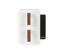 Salter Toronto Verticook Ultra Air Fryer - 9L Vertical Double Drawer, Cook on 4 Levels, 2 x 4.5L Baskets, Dishwasher Safe Accessories, Space Saving, 9 Functions, Sync & Match, PFAS-Free, White