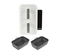 Salter VertiCook Air Fryer & Silicone Baskets, Vertical 9 L Digital Fryer with 2 x 4.5L Baskets & Racks & 9 Pre-Set Functions, Set of 2 Dishwasher Safe Cooking Baskets, Reusable, Handles for Lifting