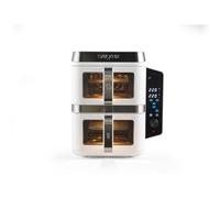 Salter VertiCook View Air Fryer - Vertical Double Drawers, Cook On 4 Levels, XL 9L Capacity - 2 x 4.5L Baskets, 2 Drawers & 2 Racks, Space Saving, 12 Functions, Sync & Match, PFAS-Free, 2400W, White