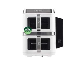 Salter VertiCook View Air Fryer - Vertical Double Drawers, Cook On 4 Levels, XL 9L Capacity - 2 x 4.5L Baskets, 2 Drawers & 2 Racks, Space Saving, 12 Functions, Sync & Match, PFAS-Free, 2400W, White