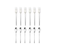 Salter Vienna 12-Piece Cutlery Set - Pack of 6 Dessert Forks & Teaspoons, 18/0 Stainless Steel, Cake Fork, Coffee Spoons, Mirror Polished Flatware, Home, Restaurant, Afternoon Tea, Dishwasher Safe