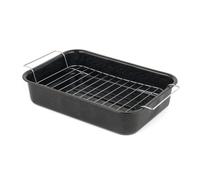 Salter Vitreous Enamel 34cm Roaster & Rack - Large Roasting Tin, Oven Baking Dish, Roast Chicken Tray, Meat/Vegetables, Dishwasher Safe, Deep