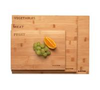 Salter Wooden Chopping Board Set - 3 Piece Cutting Board Set, Index Boards For Meat, Fruit, Vegetables, Protect Kitchen Worktop Surface, Rustic Design