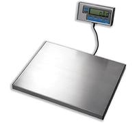 Salter WS60 60kg Parcel Scale | Heavy-duty stainless steel platform with a separate digital display on a coiled cable for weighing oversized boxes.