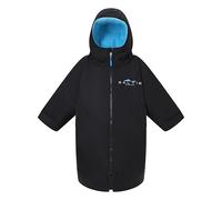 Saltie Sports Elite Junior Waterproof Windproof Changing Drying Robe Coat (UK, Age, 6 Years, 9 Years, Regular, Black/Cyan)