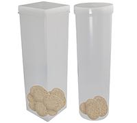 Saltine Cracker Sleeve Storage Container ZZLZX 2PCS Round and Square Clear Airtight Cookie Stay Fresh Keeper,