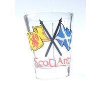 Saltire & Lion Rampant Twin 'Scotland' Flag Whisky Shot Glass