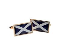 Saltire Scottish St Andrews Flag in Rose Gold Frame Cufflinks - X2N9957-SCOT