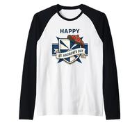 Saltire Shield, Festive Banner, and Plaid Tam Raglan Baseball Tee