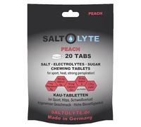 SALTOLYTE 20 TABS Salt & Elecrolyte Chewable Tablets with Sodium, Potassium, Calcium and Magnesium for Sports, Heat, Sweat Loss (20 Tablets, Peach)