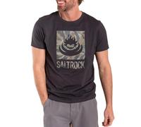 Saltrock Mens Camo Leaf Flame T-Shirt (UK, Alpha, S, Regular, Regular, Dark Grey)