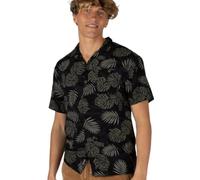 Saltrock Warp Surf Resort Mens Oversized Short Sleeve Shirt in Dark Grey (UK, Alpha, L, Regular, Regular)
