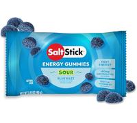 SaltStick Energy Gummies with Electrolytes, Sour Blue Razz, Easy to Chew Electrolytes Gummies, Energy Chews that Taste Great. 5 Packs, 40 Gummies