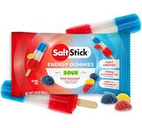 SaltStick Energy Gummies with Electrolytes, Sour Pop Rocket, Easy to Chew Electrolyte Gummy, Energy Chews That Taste Great. 10 Packs, 80 Gummies