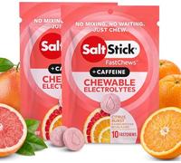 SaltStick Fastchews, Electrolyte Replacement Tablets for Rehydration, Exercise Recovery, Youth & Adult Athletes, Hiking & Sports Recovery, 2 x Packet of 10 Tablets (Citrus Burst)