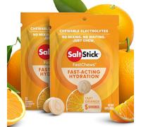 SaltStick Fastchews, Electrolyte Replacement Tablets for Rehydration, Exercise Recovery, Youth & Adult Athletes, Hiking & Sports Recovery, 2 x Packets of 10 Tablets (Tart Orange)