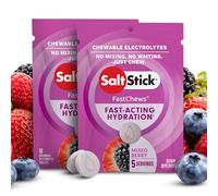 SaltStick Fastchews, Electrolyte Replacement Tablets for Rehydration, Exercise Recovery, Youth & Adult Athletes, Hiking & Sports Recovery, 2 x Packets of 10 Tablets (Mixed Berry)