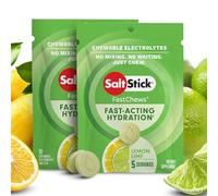 SaltStick Fastchews, Electrolyte Replacement Tablets for Rehydration, Exercise Recovery, Youth & Adult Athletes, Hiking & Sports Recovery, 2 x Packets of 10 Tablets (Lemon Lime)