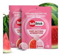 SaltStick Fastchews, Electrolyte Replacement Tablets for Rehydration, Exercise Recovery, Youth & Adult Athletes, Hiking & Sports Recovery, 2 x Packets of 10 Tablets (Watermelon)