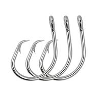 Saltwater Big Game Circle Hooks,Extra Strong Large Hooks Size 10/0-24/0，Heavy Duty Live Bait Hooks Shark、Tuna & Swordfish (14# (Pack of 5))