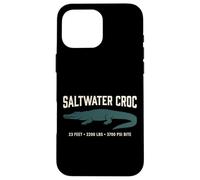 Saltwater Croc 23 Feet 2200 Lbs 3700 Psi Bite Facts Case for iPhone 16 Pro Max