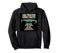 Saltwater Croc Facts Crocodile Length Weight Bite Data Pullover Hoodie