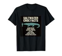 Saltwater Croc Facts Crocodile Length Weight Bite Data T-Shirt