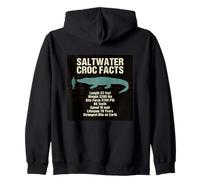 Saltwater Croc Facts Crocodile Length Weight Bite Data Zip Hoodie
