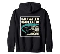 Saltwater Croc Facts Extreme Crocodile Stats Zip Hoodie