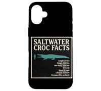 Saltwater Croc Facts Length Bite Force Data Case for iPhone 16 Plus