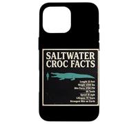 Saltwater Croc Facts Length Bite Force Data Case for iPhone 16 Pro Max