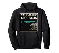 Saltwater Croc Facts Length Bite Force Data Pullover Hoodie