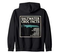 Saltwater Croc Facts Length Bite Force Data Zip Hoodie