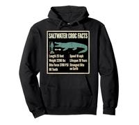 Saltwater Croc Facts Reptile Wildlife Education Chart Pullover Hoodie
