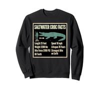 Saltwater Croc Facts Reptile Wildlife Education Chart Sweatshirt