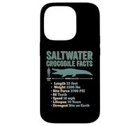 Saltwater Crocodile Facts Diagram Statistics Info Case for iPhone 14 Pro
