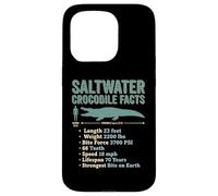 Saltwater Crocodile Facts Diagram Statistics Info Case for iPhone 15 Pro